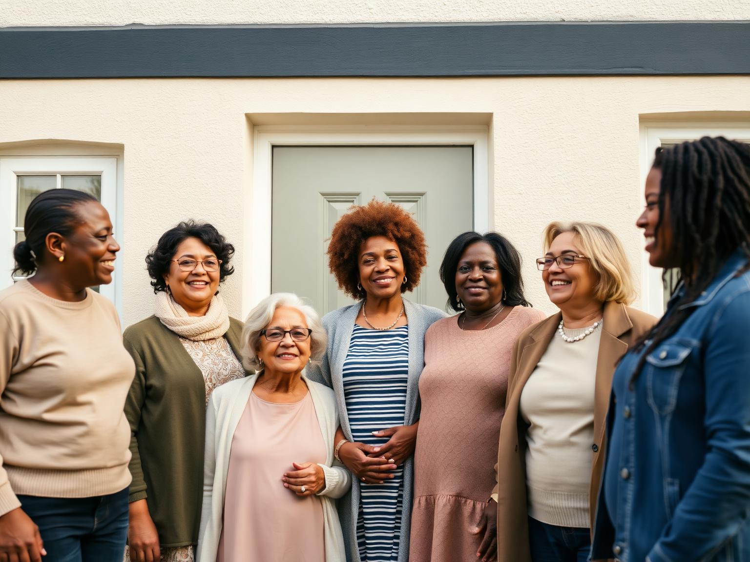Diverse community group supported by Greenway Housing